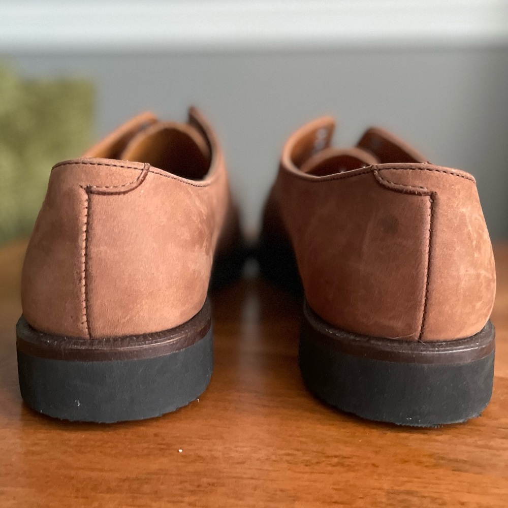 Vintage Cole Haan Cap Toe Oxford Shoes Made in USA Vibram Gumlite Nubuck Tan 9.5 - Picture 4 of 10